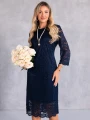 SUKIENKA Midi KORONKA Elegancka TEO-FILA - Granat