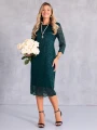 SUKIENKA Midi KORONKA Elegancka TEO-FILA - Szmaragd