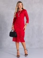 SUKIENKA Midi KORONKA Elegancka TEO-FILA - Czerwień
