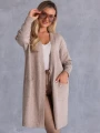 Klasyczny KARDIGAN Blaszka Kieszenie DELFINA - beige