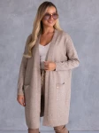 Klasyczny KARDIGAN Blaszka Kieszenie DELFINA - beige