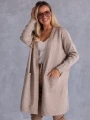 Klasyczny KARDIGAN Blaszka Kieszenie DELFINA - beige