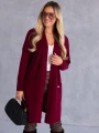 Klasyczny KARDIGAN Blaszka Kieszenie DELFINA - bordo
