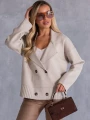 KARDIGAN Oversize Guziki Marynarka KALINA - beige