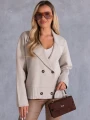 KARDIGAN Oversize Guziki Marynarka KALINA - beige