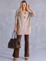 KARDIGAN Sweter ZAMEK Kieszenie SIMONA - Beige