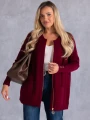 KARDIGAN Sweter ZAMEK Kieszenie SIMONA - Bordo