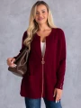 KARDIGAN Sweter ZAMEK Kieszenie SIMONA - Bordo
