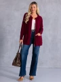KARDIGAN Sweter ZAMEK Kieszenie SIMONA - Bordo