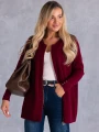 KARDIGAN Sweter ZAMEK Kieszenie SIMONA - Bordo
