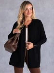 KARDIGAN Sweter ZAMEK Kieszenie SIMONA - Czarny
