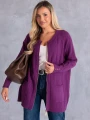 KARDIGAN Sweter ZAMEK Kieszenie SIMONA - Fiolet