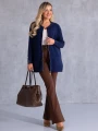 KARDIGAN Sweter ZAMEK Kieszenie SIMONA - Granat
