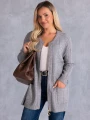 KARDIGAN Sweter ZAMEK Kieszenie SIMONA - Szary