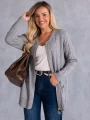 KARDIGAN Sweter ZAMEK Kieszenie SIMONA - Szary