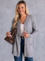 KARDIGAN Sweter ZAMEK Kieszenie SIMONA - Szary