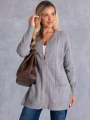 KARDIGAN Sweter ZAMEK Kieszenie SIMONA - Szary