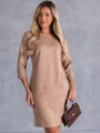 Sukienka prosta ala zamsz ALESSIA - beige