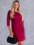 Sukienka prosta ala zamsz ALESSIA - bordo