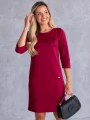 Sukienka prosta ala zamsz ALESSIA - bordo