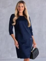 Sukienka prosta ala zamsz ALESSIA - granat