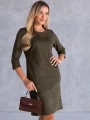 Sukienka prosta ala zamsz ALESSIA - khaki