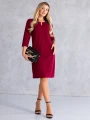 SUKIENKA Elegancka prosta z łezką EULA  - bordo