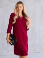 SUKIENKA Elegancka prosta z łezką EULA  - bordo