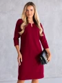 SUKIENKA Elegancka prosta z łezką EULA  - bordo