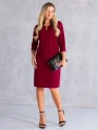 SUKIENKA Elegancka prosta z łezką EULA  - bordo
