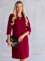 SUKIENKA Elegancka prosta z łezką EULA  - bordo