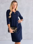 SUKIENKA Elegancka prosta z łezką EULA  - granat
