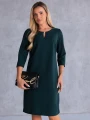 SUKIENKA Elegancka prosta z łezką EULA - szmaragd