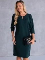 SUKIENKA Elegancka prosta z łezką EULA - szmaragd