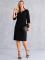 SUKIENKA Elegancka prosta z łezką EULA - czarny