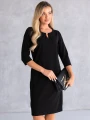 SUKIENKA Elegancka prosta z łezką EULA - czarny
