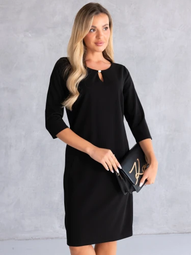 SUKIENKA Elegancka prosta z łezką EULA - czarny