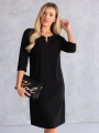 SUKIENKA Elegancka prosta z łezką EULA - czarny