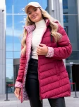 Kurtka w geometryczny wzór CINZIA - bordo
