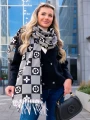 ASTERIA Elegancki SZAL geometryczny wzór - ecru