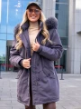 KURTKA Parka FUTERKO Kieszenie AISZA - Fiolet