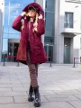 KURTKA Parka FUTERKO Kieszenie AISZA - Bordo