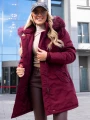 KURTKA Parka FUTERKO Kieszenie AISZA - Bordo