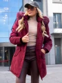 KURTKA Parka FUTERKO Kieszenie AISZA - Bordo