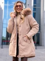 KURTKA Parka FUTERKO Kieszenie AISZA - Beige