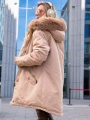 KURTKA Parka FUTERKO Kieszenie AISZA - Beige