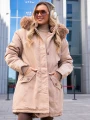 KURTKA Parka FUTERKO Kieszenie AISZA - Beige