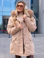 KURTKA Parka FUTERKO Kieszenie AISZA - Beige