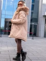 KURTKA Parka FUTERKO Kieszenie AISZA - Beige