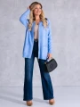 Sweter KARDIGAN ZAMEK Kieszenie VALESKA - Baby Blue